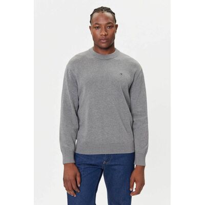 Calvin Klein Jeans ανδρικό βαμβακερό πουλόβερ με λογότυπο Regular Fit - LV04RC309G Γκρι L Calvin Klein Jeans ανδρικό βαμβακερό πουλόβερ με λογότυπο Regular Fit - LV04RC309G Γκρι L