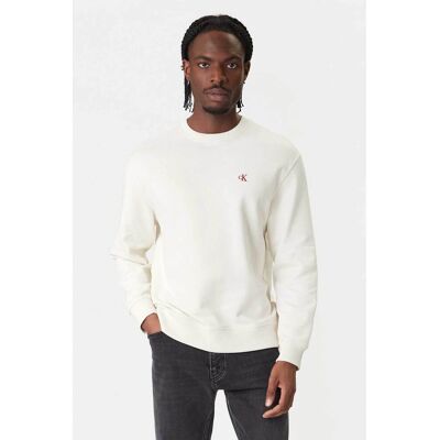 Calvin Klein Jeans ανδρική μπλούζα φούτερ με monogram Relaxed Fit - LV04RC296G Εκρού XL Calvin Klein Jeans ανδρική μπλούζα φούτερ με monogram Relaxed Fit - LV04RC296G Εκρού XL