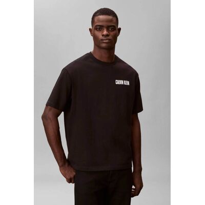 Calvin Klein Jeans ανδρικό T-shirt μονόχρωμο με λογότυπο Relaxed Fit - LV04RB851G Μαύρο L Calvin Klein Jeans ανδρικό T-shirt μονόχρωμο με λογότυπο Relaxed Fit - LV04RB851G Μαύρο L