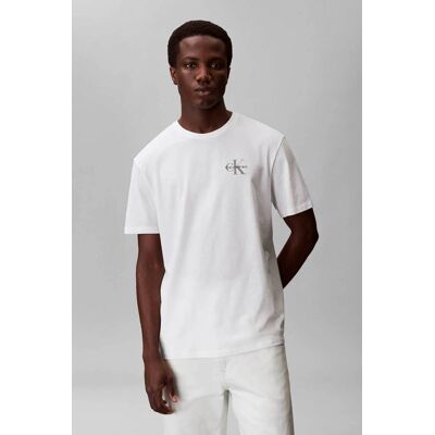 Calvin Klein Jeans ανδρικό T-shirt μονόχρωμο με λογότυπο Regular Fit - LV04RF278G Λευκό M Calvin Klein Jeans ανδρικό T-shirt μονόχρωμο με λογότυπο Regular Fit - LV04RF278G Λευκό M
