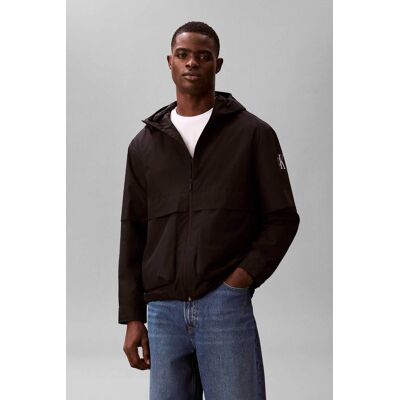 Calvin Klein Jeans ανδρικό μπουφάν μονόχρωμο με λογότυπο και κουκούλα Regular Fit - LV04RF500G Μαύρο L Calvin Klein Jeans ανδρικό μπουφάν μονόχρωμο με λογότυπο και κουκούλα Regular Fit - LV04RF500G Μαύρο L