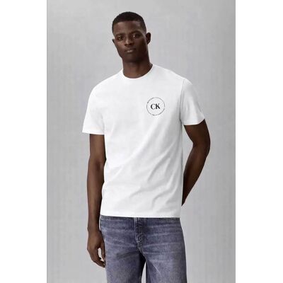 Calvin Klein Jeans ανδρικό T-shirt μονόχρωμο με λογότυπο Relaxed Fit - LV04RF801G Λευκό S Calvin Klein Jeans ανδρικό T-shirt μονόχρωμο με λογότυπο Relaxed Fit - LV04RF801G Λευκό S