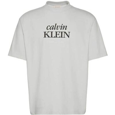Calvin Klein Jeans ανδρικό T-shirt μονόχρωμο με λογότυπο Relaxed Fit - LV04RF818G Λευκό L Calvin Klein Jeans ανδρικό T-shirt μονόχρωμο με λογότυπο Relaxed Fit - LV04RF818G Λευκό L