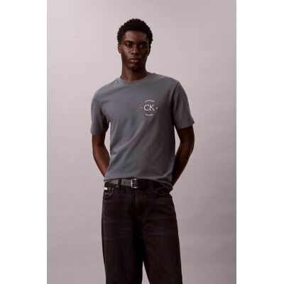 Calvin Klein Jeans ανδρικό T-shirt μονόχρωμο με λογότυπο Relaxed Fit - LV04RE825G Ανθρακί S Calvin Klein Jeans ανδρικό T-shirt μονόχρωμο με λογότυπο Relaxed Fit - LV04RE825G Ανθρακί S