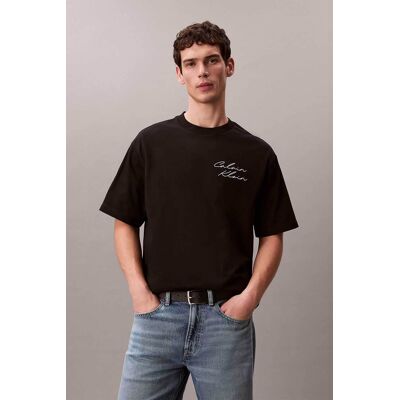 Calvin Klein Jeans ανδρικό T-shirt μονόχρωμο με λογότυπο Relaxed Fit - LV04RE828G Μαύρο S Calvin Klein Jeans ανδρικό T-shirt μονόχρωμο με λογότυπο Relaxed Fit - LV04RE828G Μαύρο S