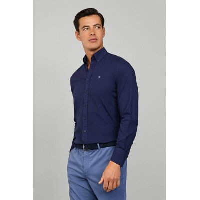 Hackett ανδρικό πουκάμισο μονόχρωμο με λογότυπο Tailored Fit - HM3010508 Μπλε Σκούρο M Hackett ανδρικό πουκάμισο μονόχρωμο με λογότυπο Tailored Fit - HM3010508 Μπλε Σκούρο M