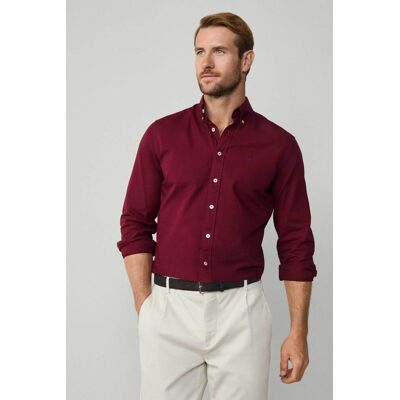 Hackett ανδρικό πουκάμισο μονόχρωμο με λογότυπο Tailored Fit - HM3010508 Μπορντό L Hackett ανδρικό πουκάμισο μονόχρωμο με λογότυπο Tailored Fit - HM3010508 Μπορντό L