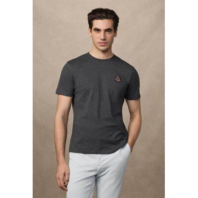 Hackett ανδρικό T-shirt με κεντημένο logo patch Classic Fit - HM5000024 Ανθρακί M Hackett ανδρικό T-shirt με κεντημένο logo patch Classic Fit - HM5000024 Ανθρακί M