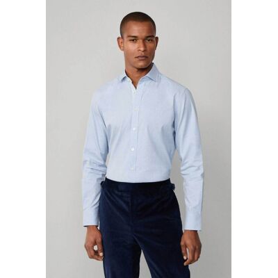 Hackett ανδρικό πουκάμισο με πλεκτό καρό σχέδιο Tailored Fit - HM3010431 Μπλε Ανοιχτό L Hackett ανδρικό πουκάμισο με πλεκτό καρό σχέδιο Tailored Fit - HM3010431 Μπλε Ανοιχτό L