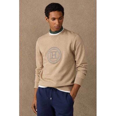 Hackett ανδρική μπλούζα φούτερ με κεντημένο graphic logo Classic Fit - HM5800112 Μπεζ XXL Hackett ανδρική μπλούζα φούτερ με κεντημένο graphic logo Classic Fit - HM5800112 Μπεζ XXL
