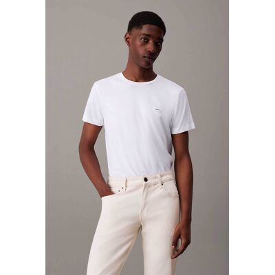 Calvin Klein ανδρικό T-shirt με logo patch Slim Fit - K10K112724 Λευκό XXL Calvin Klein ανδρικό T-shirt με logo patch Slim Fit - K10K112724 Λευκό XXL