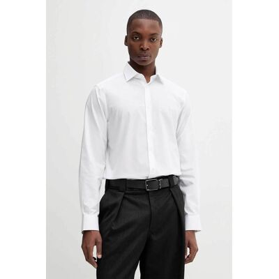 Calvin Klein ανδρικό πουκάμισο μονόχρωμο Slim Fit - LV019EU001 Λευκό 44 Calvin Klein ανδρικό πουκάμισο μονόχρωμο Slim Fit - LV019EU001 Λευκό 44