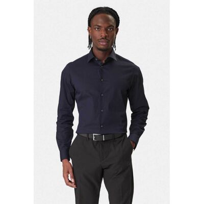 Calvin Klein ανδρικό πουκάμισο μονόχρωμο Slim Fit - LV019EU001 Μπλε Σκούρο 43 Calvin Klein ανδρικό πουκάμισο μονόχρωμο Slim Fit - LV019EU001 Μπλε Σκούρο 43