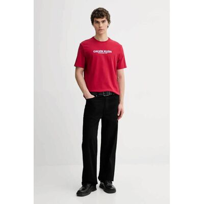 Calvin Klein ανδρικό T-shirt με logo print Regular Fit - LV04RE820G Κόκκινο M Calvin Klein ανδρικό T-shirt με logo print Regular Fit - LV04RE820G Κόκκινο M