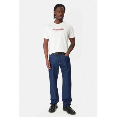 Calvin Klein ανδρικό T-shirt με logo print Regular Fit - LV04RE820G Κρέμ S Calvin Klein ανδρικό T-shirt με logo print Regular Fit - LV04RE820G Κρέμ S