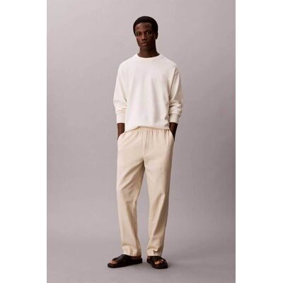 Calvin Klein ανδρικό παντελόνι με ελαστική μέση Straight Fit - LV04LF619G Μπεζ S Calvin Klein ανδρικό παντελόνι με ελαστική μέση Straight Fit - LV04LF619G Μπεζ S