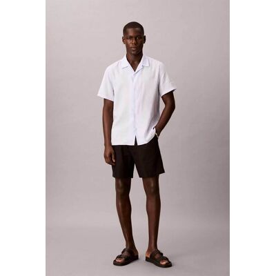 Calvin Klein ανδρικό σορτς με λινό Straight fit - LV04LF620G Μαύρο L Calvin Klein ανδρικό σορτς με λινό Straight fit - LV04LF620G Μαύρο L