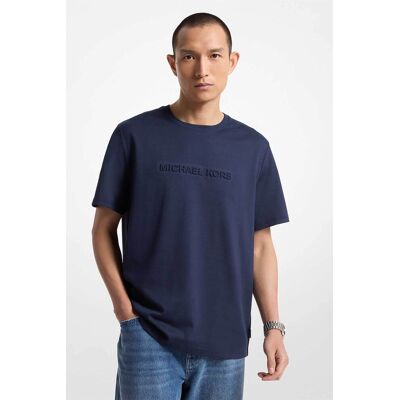 Michael Kors ανδρικό T-shirt με κεντημένο ανάγλυφο λογότυπο Regular Fit - CF4529H1V2 Μπλε Σκούρο L Michael Kors ανδρικό T-shirt με κεντημένο ανάγλυφο λογότυπο Regular Fit - CF4529H1V2 Μπλε Σκούρο L