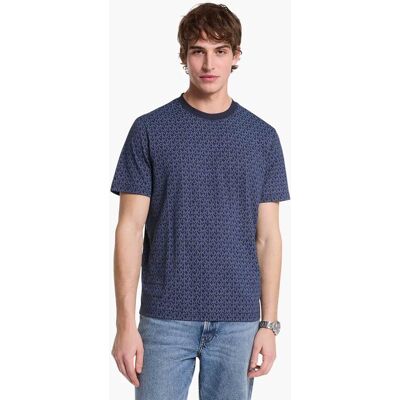 Michael Kors ανδρικό T-shirt με all-over monogram print Regular Fit - CS5529A5KS Μπλε Σκούρο XL Michael Kors ανδρικό T-shirt με all-over monogram print Regular Fit - CS5529A5KS Μπλε Σκούρο XL