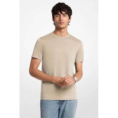 Michael Kors ανδρικό T-shirt με κεντημένο monogram print Regular Fit - CF15FJ2C93 Μπεζ L Michael Kors ανδρικό T-shirt με κεντημένο monogram print Regular Fit - CF15FJ2C93 Μπεζ L