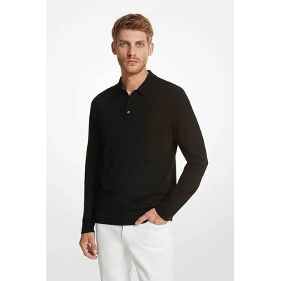 Michael Kors ανδρική μάλλινη μπλούζα πόλο Tailored Fit - CF260727AP Μαύρο S Michael Kors ανδρική μάλλινη μπλούζα πόλο Tailored Fit - CF260727AP Μαύρο S
