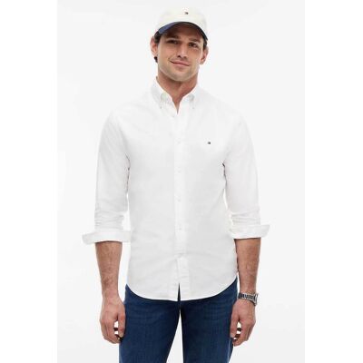 Tommy Hilfiger ανδρικό πουκάμισο oxford button down με κεντημένο λογότυπο Regular Fit - MW0MW35774 Λευκό M Tommy Hilfiger ανδρικό πουκάμισο oxford button down με κεντημένο λογότυπο Regular Fit - MW0MW35774 Λευκό M