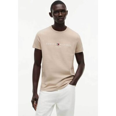 Tommy Hilfiger ανδρικό T-shirt με λογότυπο Slim Fit - MW0MW11797 Καφέ Latte XXL Tommy Hilfiger ανδρικό T-shirt με λογότυπο Slim Fit - MW0MW11797 Καφέ Latte XXL
