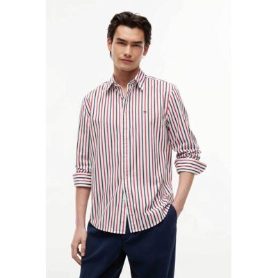 Tommy Hilfiger ανδρικό πουκάμισο poplin button down με ριγέ σχέδιο και κεντημένο λογότυπο Regular Fit - MW0MW43315 Κόκκινο L Tommy Hilfiger ανδρικό πουκάμισο poplin button down με ριγέ σχέδιο και κεντημένο λογότυπο Regular Fit - MW0MW43315 Κόκκινο L