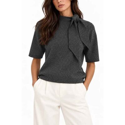 Emme by Marella γυναικεία μπλούζα πλεκτή μονόχρωμη με lurex "Emmmaggio" - 2625366351200 Ανθρακί S Emme by Marella γυναικεία μπλούζα πλεκτή μονόχρωμη με lurex "Emmmaggio" - 2625366351200 Ανθρακί S