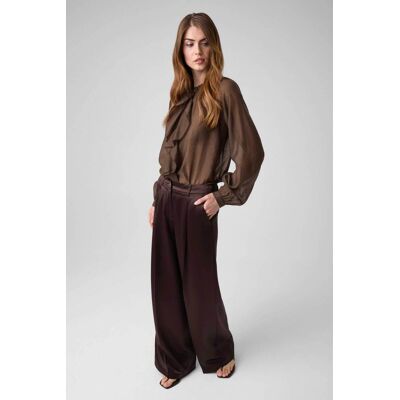 Guess γυναικείο παντελόνι Wide Leg "Flora" - W6YB18W2972 Καφέ M Guess γυναικείο παντελόνι Wide Leg "Flora" - W6YB18W2972 Καφέ M