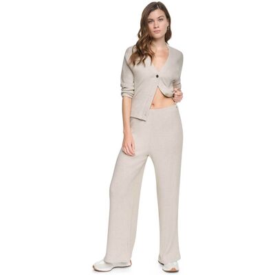 DKNY γυναικείο παντελόνι πλεκτό ribbed - DJ6P3178 Εκρού M DKNY γυναικείο παντελόνι πλεκτό ribbed - DJ6P3178 Εκρού M