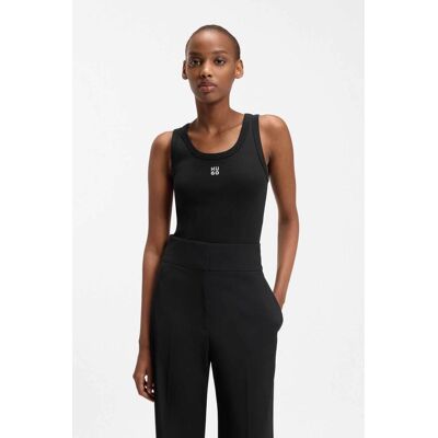 Hugo Boss γυναικείο αμάνικο τοπ μονόχρωμο με contrast logo print "Datamia" - 50514489 Μαύρο S Hugo Boss γυναικείο αμάνικο τοπ μονόχρωμο με contrast logo print "Datamia" - 50514489 Μαύρο S