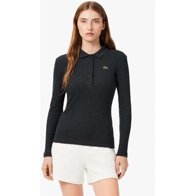 Lacoste γυναικεία μπλούζα πόλο πικέ μακρυμάνικη με κεντημένο λογότυπο Slim Fit - DF5281-00 Ανθρακί 42 Lacoste γυναικεία μπλούζα πόλο πικέ μακρυμάνικη με κεντημένο λογότυπο Slim Fit - DF5281-00 Ανθρακί 42