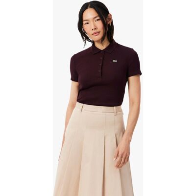 Lacoste γυναικεία μπλούζα πόλο ribbed με κεντημένο λογότυπο Slim Fit - DF5377 Μπορντό Σκούρο 42 Lacoste γυναικεία μπλούζα πόλο ribbed με κεντημένο λογότυπο Slim Fit - DF5377 Μπορντό Σκούρο 42