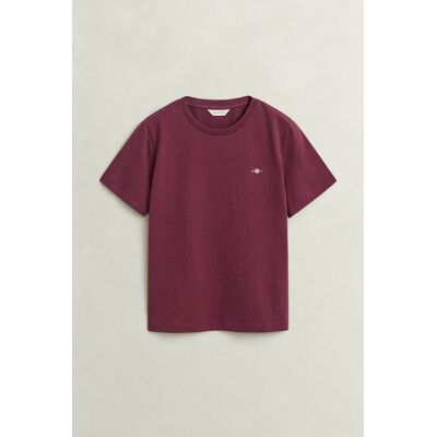 Gant γυναικείο T-shirt μονόχρωμο με κεντημένο λογότυπο Regular Fit - 4200200 Μπορντό Σκούρο M Gant γυναικείο T-shirt μονόχρωμο με κεντημένο λογότυπο Regular Fit - 4200200 Μπορντό Σκούρο M