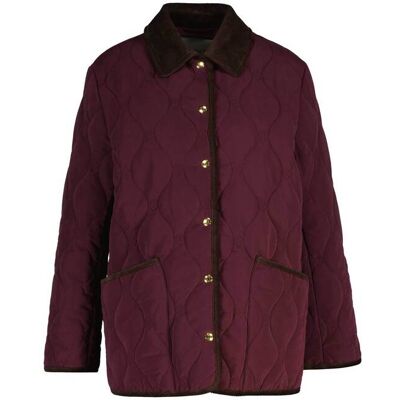 Gant γυναικείο jacket με καπιτονέ σχέδιο, all-over monogram pattern και κοτλέ trims Relaxed Fit - 4700434 Μπορντό Σκούρο M Gant γυναικείο jacket με καπιτονέ σχέδιο, all-over monogram pattern και κοτλέ trims Relaxed Fit - 4700434 Μπορντό Σκούρο M