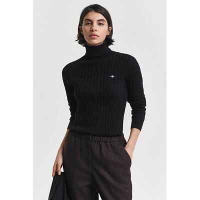 Gant γυναικεία πλεκτή μπλούζα ζιβάγκο με cable knit pattern και κεντημένο λογότυπο Slim Fit - 4800102 Μαύρο L Gant γυναικεία πλεκτή μπλούζα ζιβάγκο με cable knit pattern και κεντημένο λογότυπο Slim Fit - 4800102 Μαύρο L