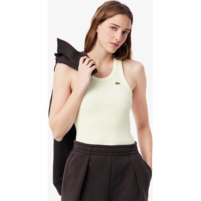Lacoste γυναικεία μπλούζα αμάνικη ribbed με κεντημένο λογότυπο Slim Fit - TF5388 Λευκό 44 Lacoste γυναικεία μπλούζα αμάνικη ribbed με κεντημένο λογότυπο Slim Fit - TF5388 Λευκό 44