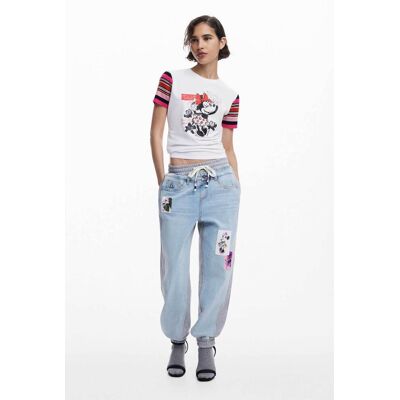 Desigual γυναικείo τζιν παντελόνι jogger με print "Minnie" - 25SWDD72 Γαλάζιο M Desigual γυναικείo τζιν παντελόνι jogger με print "Minnie" - 25SWDD72 Γαλάζιο M
