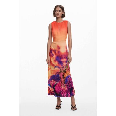 Desigual γυναικείο φόρεμα midi με print "Tropical" - 25SWVW93 Πορτοκαλί S Desigual γυναικείο φόρεμα midi με print "Tropical" - 25SWVW93 Πορτοκαλί S