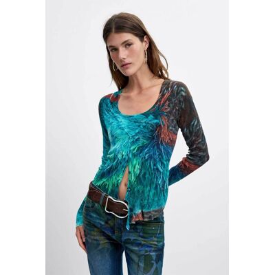 Desigual γυναικείο σετ τοπ και ζακέτα "Wooly Lacroix" - 26WWJF07 Τυρκουάζ XL Desigual γυναικείο σετ τοπ και ζακέτα "Wooly Lacroix" - 26WWJF07 Τυρκουάζ XL