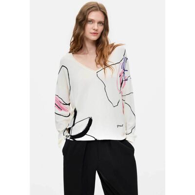 Desigual γυναικεία πλεκτή μπλούζα "Femnaif" - 26WWJF29 Λευκό M Desigual γυναικεία πλεκτή μπλούζα "Femnaif" - 26WWJF29 Λευκό M