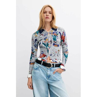 Desigual γυναικεία πλεκτή μπλούζα με γιακά "Flowpock" - 26WWJF30 Λευκό L Desigual γυναικεία πλεκτή μπλούζα με γιακά "Flowpock" - 26WWJF30 Λευκό L