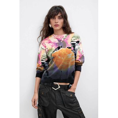 Desigual γυναικεία πλεκτή μπλούζα "Rose Degrade Lacroix" - 26WWJF49 Μαύρο M Desigual γυναικεία πλεκτή μπλούζα "Rose Degrade Lacroix" - 26WWJF49 Μαύρο M