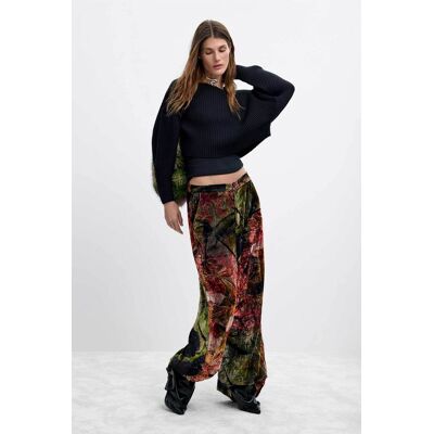 Desigual γυναικείο παντελόνι βελούδινο σχέδιο "Orchid Lacroix" - 26WWPW16 Μπορντό L Desigual γυναικείο παντελόνι βελούδινο σχέδιο "Orchid Lacroix" - 26WWPW16 Μπορντό L