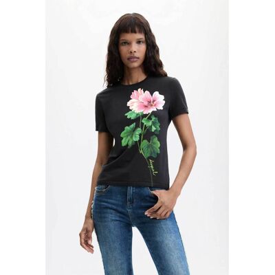 Desigual γυναικείο T-shirt με floral print "Aisha" - 26WWTK50 Μαύρο M Desigual γυναικείο T-shirt με floral print "Aisha" - 26WWTK50 Μαύρο M