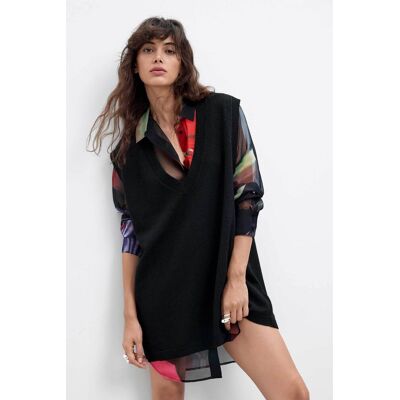 Desigual γυναικείο σετ mini φόρεμα εμπριμέ με πλεκτό "Mamen Lacroix" - 26WWVW43 Μαύρο L Desigual γυναικείο σετ mini φόρεμα εμπριμέ με πλεκτό "Mamen Lacroix" - 26WWVW43 Μαύρο L