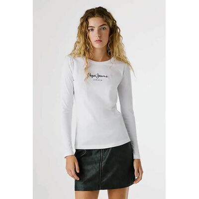 Pepe Jeans γυναικεία μπλούζα με logo print "Virginia" - PL505203 Λευκό M Pepe Jeans γυναικεία μπλούζα με logo print "Virginia" - PL505203 Λευκό M