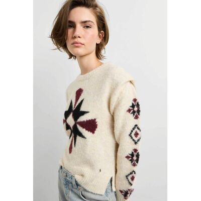 Pepe Jeans γυναικείο πουλόβερ με ethnic print Regular Fit "Audrey" - PL7000232 Εκρού S Pepe Jeans γυναικείο πουλόβερ με ethnic print Regular Fit "Audrey" - PL7000232 Εκρού S