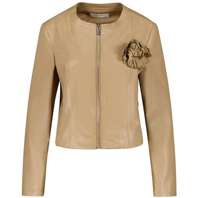 Gerry Weber γυναικείο jacket faux δέρμα με απλικέ λουλούδι - 430026-31227 Μπεζ 40 Gerry Weber γυναικείο jacket faux δέρμα με απλικέ λουλούδι - 430026-31227 Μπεζ 40